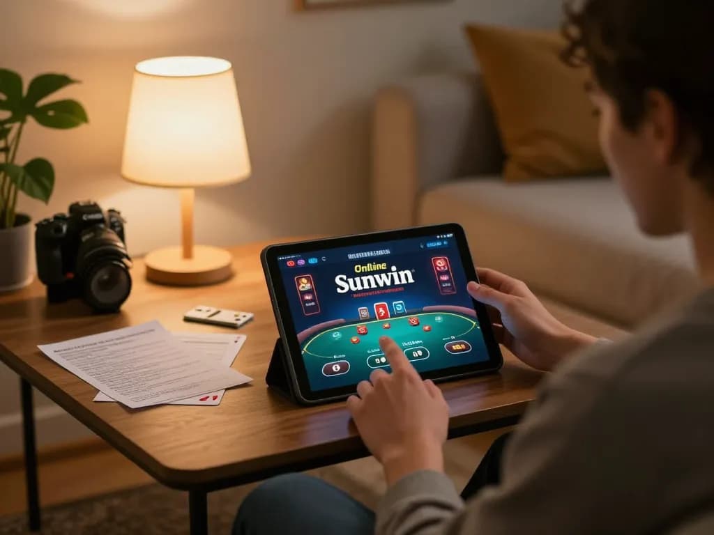 Play engaging poker on Sunwin app at home with cozy atmosphere and strategy notes.