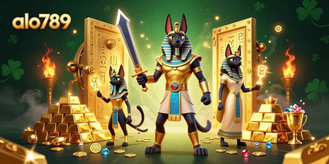 Experience the thrill of betting with alo789's vibrant fantasy scene full of treasure.