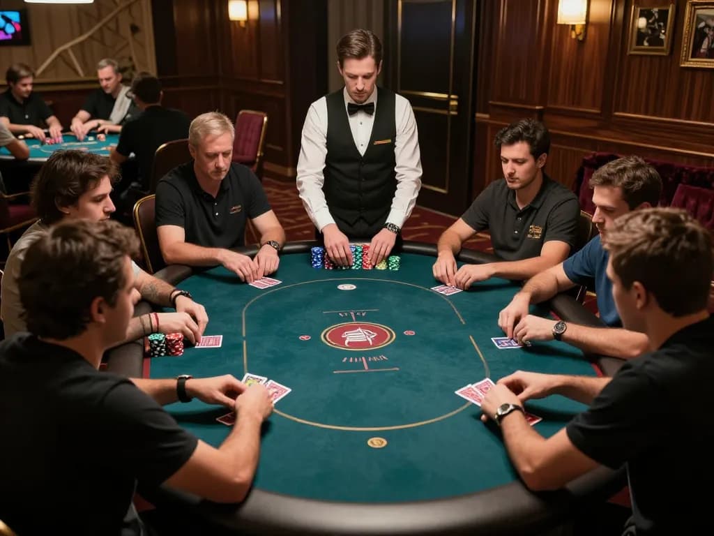 TT88 poker table highlighting players' strategies and intense focus during a high-stakes game