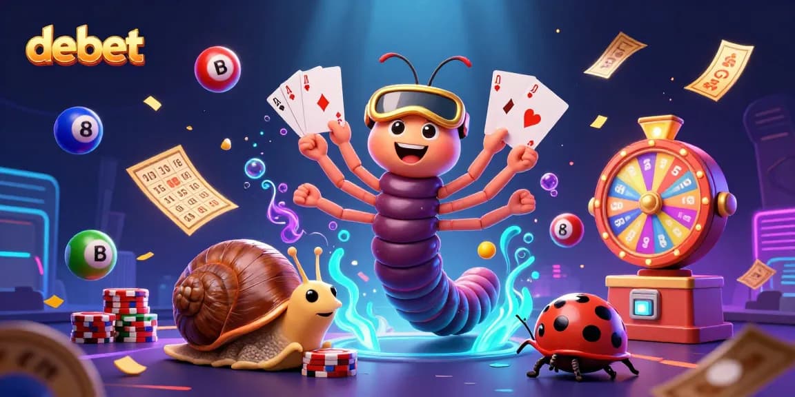 Engage with debet by exploring colorful lottery elements in a high-energy 3D casino scene.