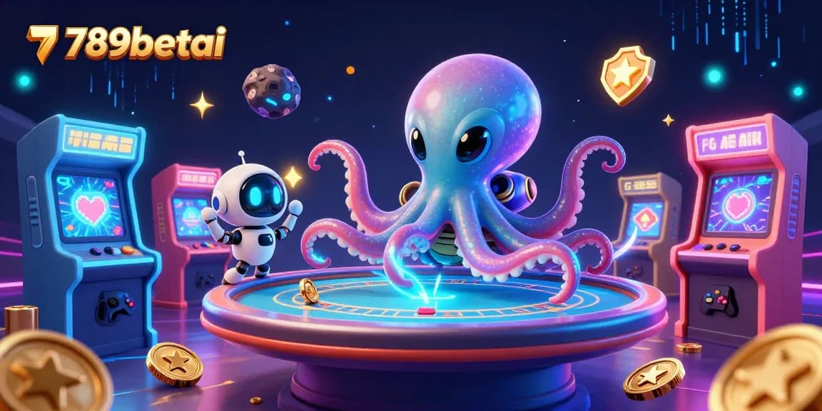 Join the excitement with 789betai at the holographic poker table surrounded by quirky casino elements.