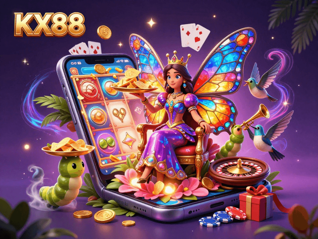 KX88 offers an exciting gaming experience with vibrant characters and dynamic casino elements.