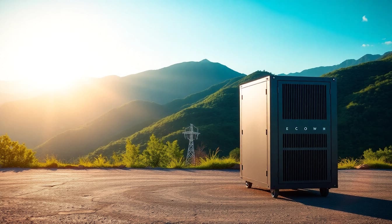 EcoFlow mobile power station showcased in a renewable energy environment with vibrant nature.
