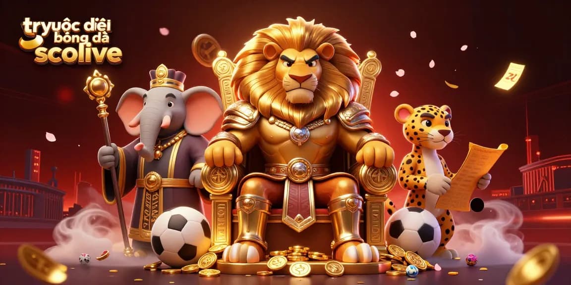 Experience trực tiếp bóng đá socolive with vibrant cartoon characters and dynamic gambling elements.