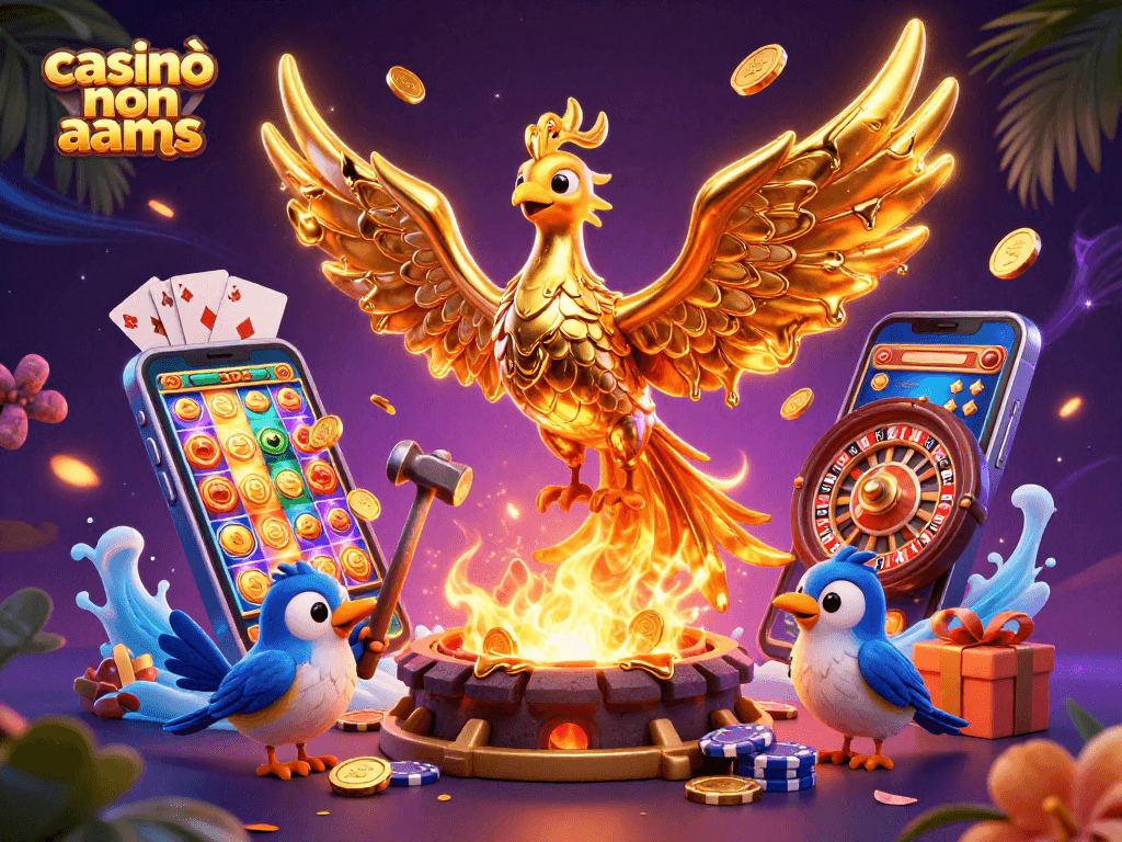 Attiva la tua fortuna nei casinò non aams con un'immagine vibrante di slot e simboli per il gioco.