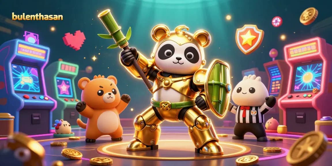 Engage in thrilling gameplay with bulenthasan's unique casino-inspired scene featuring a mech-suit panda!