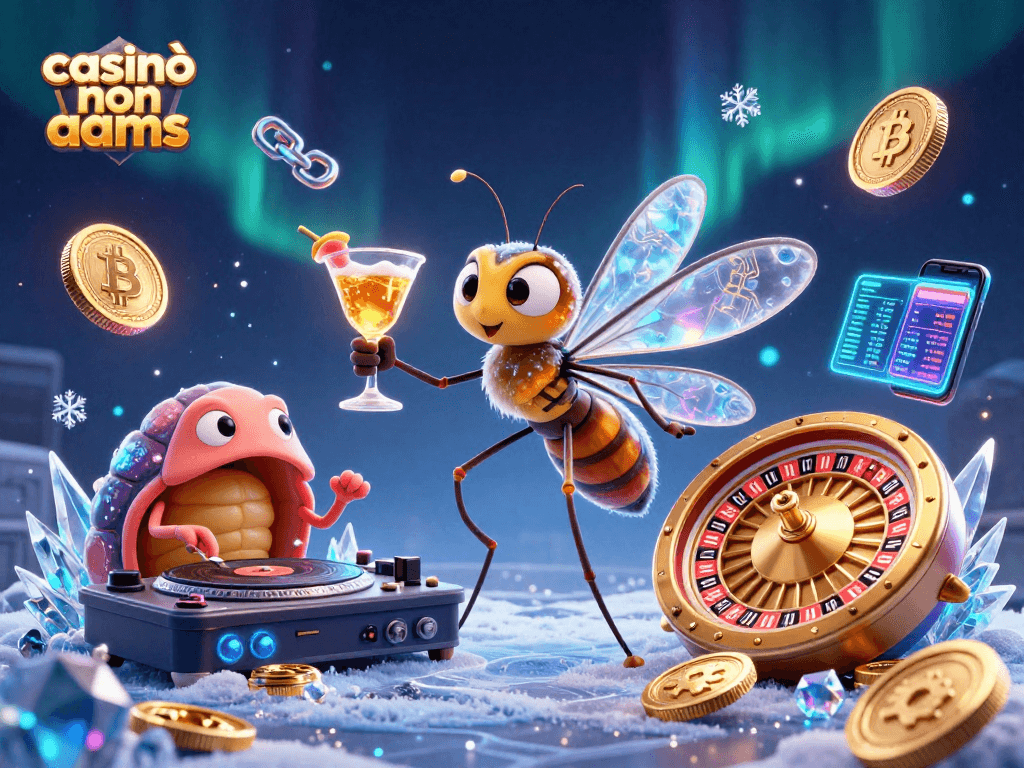 Gioca ai casinò non aams con un'incredibile mascotte del casinò e dettagli di criptovaluta scintillanti.