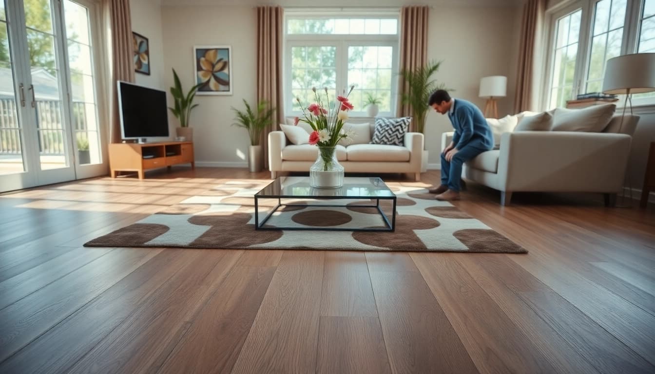 Transform your space with quality vinyl flooring in a cozy living room setting.