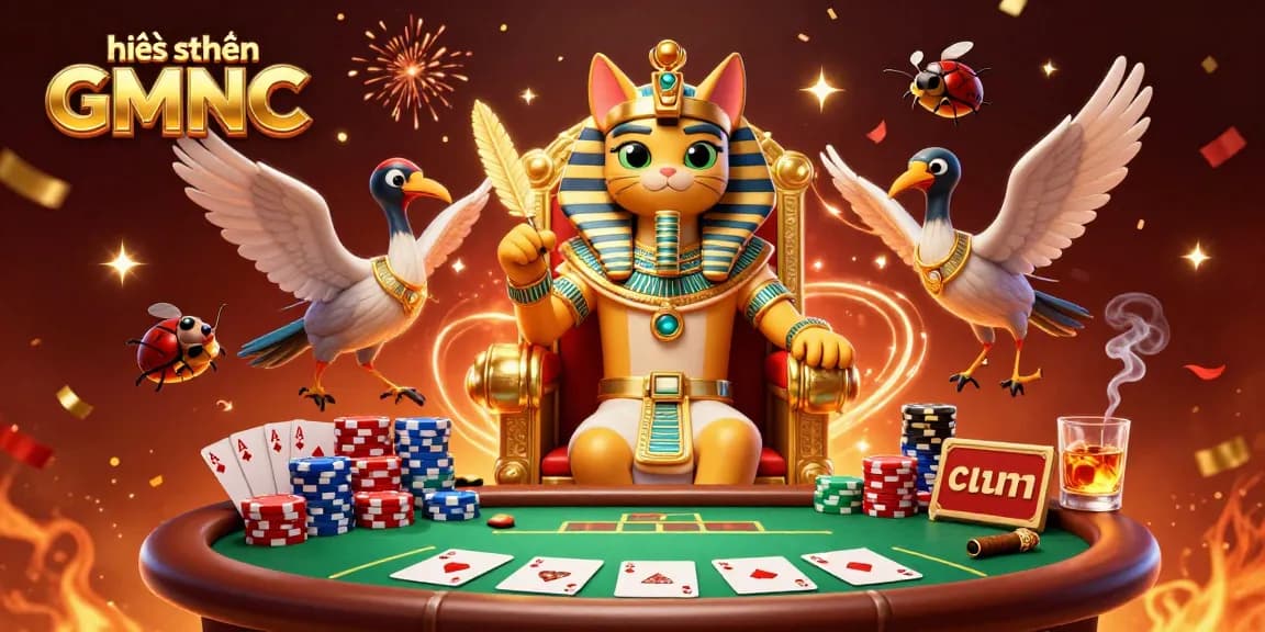 Experience the excitement of the hệ thống GMNC with vibrant casino elements in a dynamic 3D illustration.