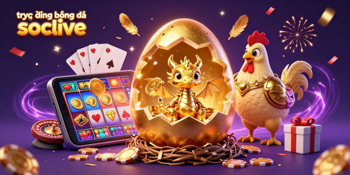 Experience direct soccer streaming with a golden dragon and poker chips representing trực tiếp bóng đá socolive.