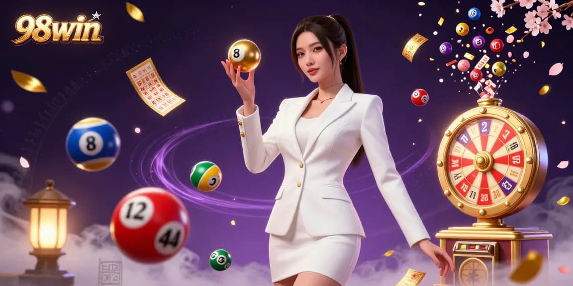 Experience thrilling gameplay and big wins with 98win at this vibrant and dynamic casino illustration, showcasing colorful elements and rich details.