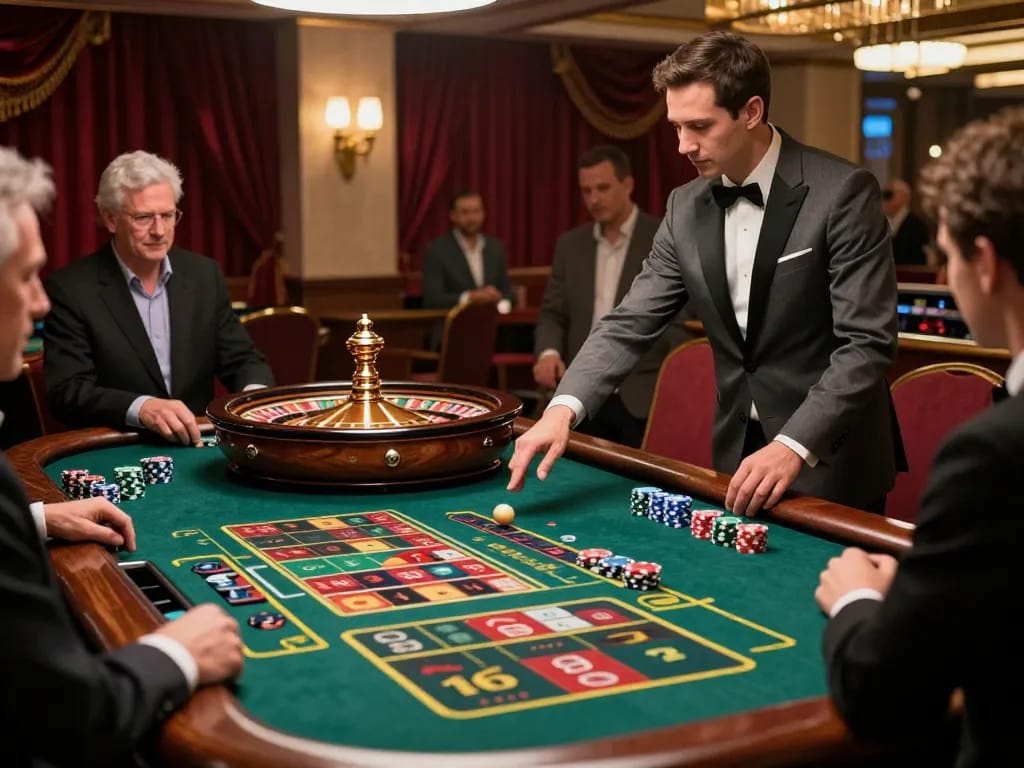 Players enjoying an exciting roulette game at 88aa live casino, engaging with a professional dealer in an elegant atmosphere.
