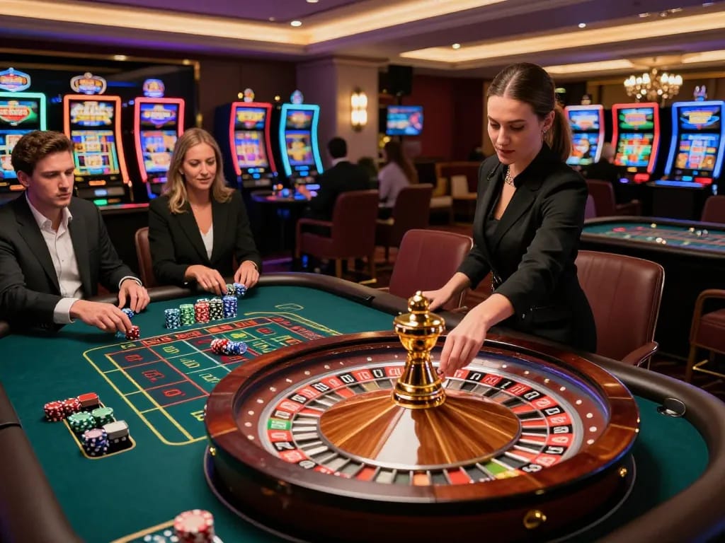 Experience the thrill of gamedoithuong88 at a vibrant roulette table with exciting gameplay.