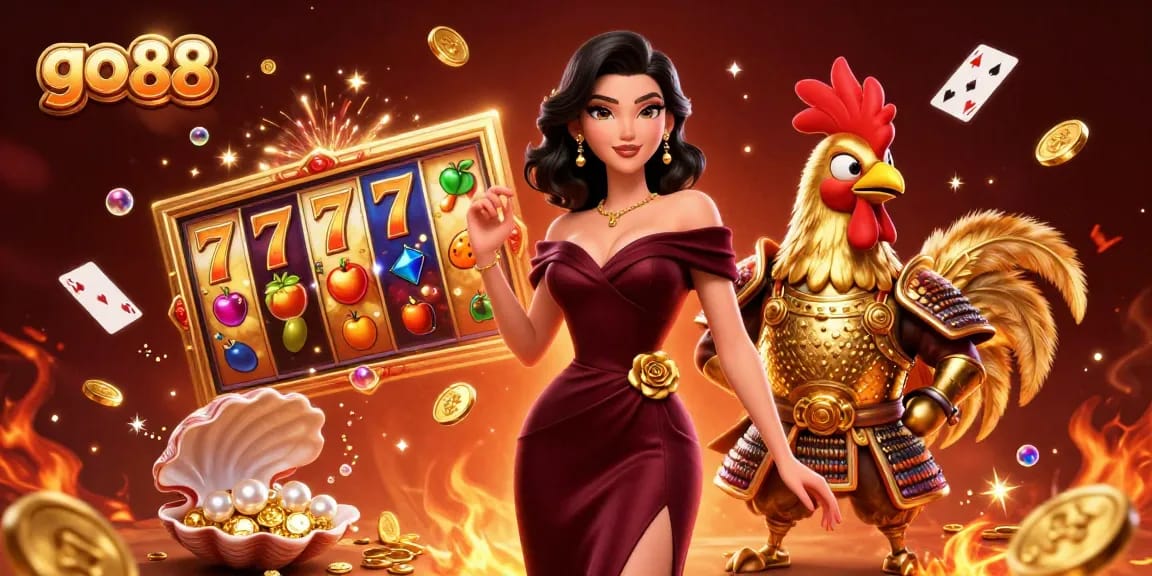 Engage with the vibrant go 88 casino scene featuring glamorous characters and dynamic slot elements.