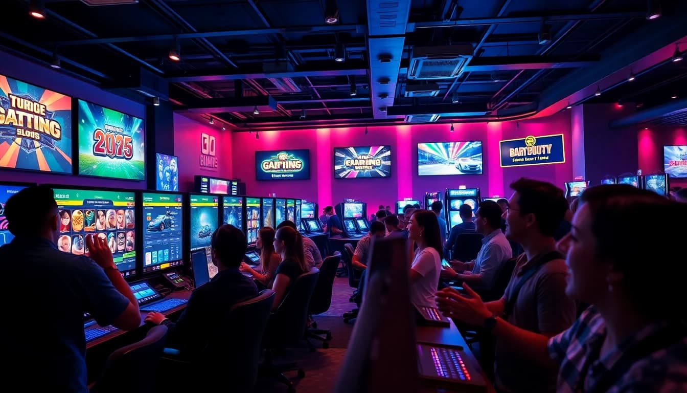 Exciting gaming lounge showcasing nhà cái go101 with immersive experiences and active players.