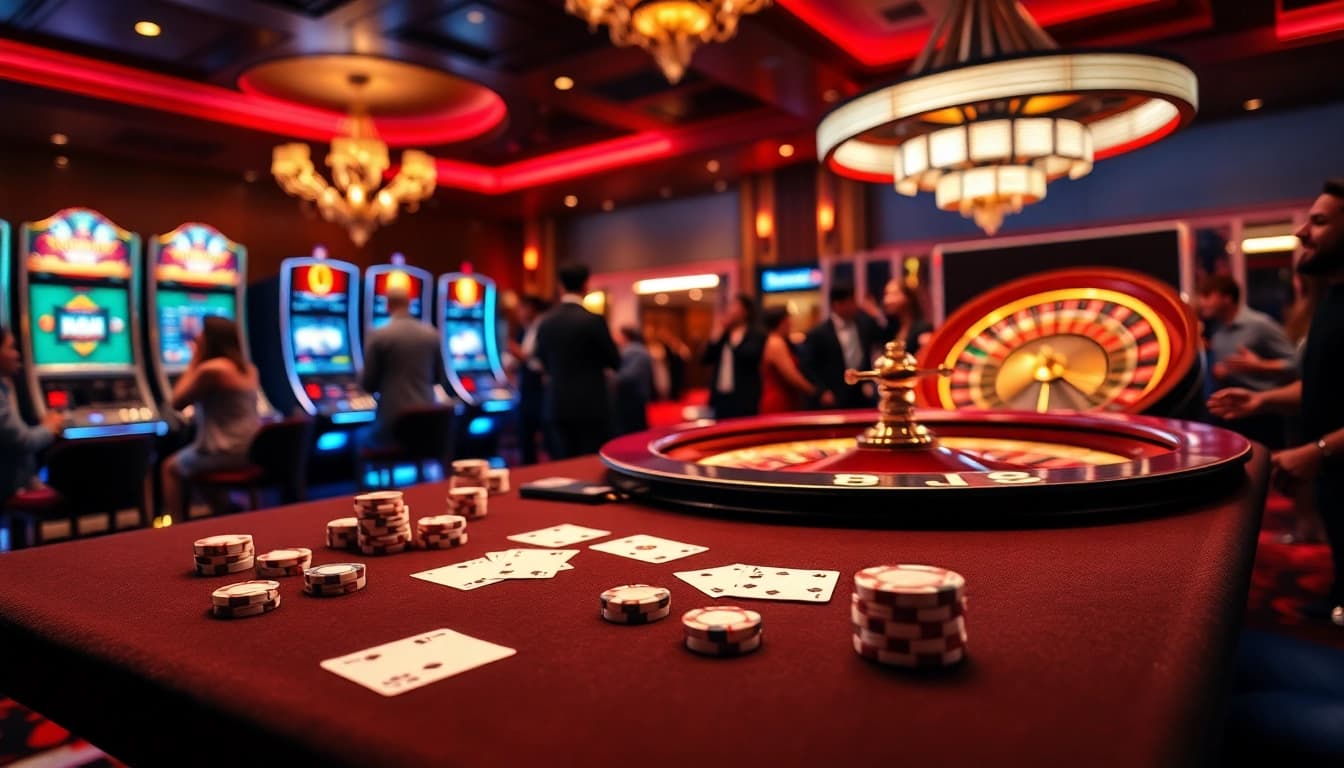 Experience live action at BJ88 casino tables with engaging card games and vibrant atmosphere.