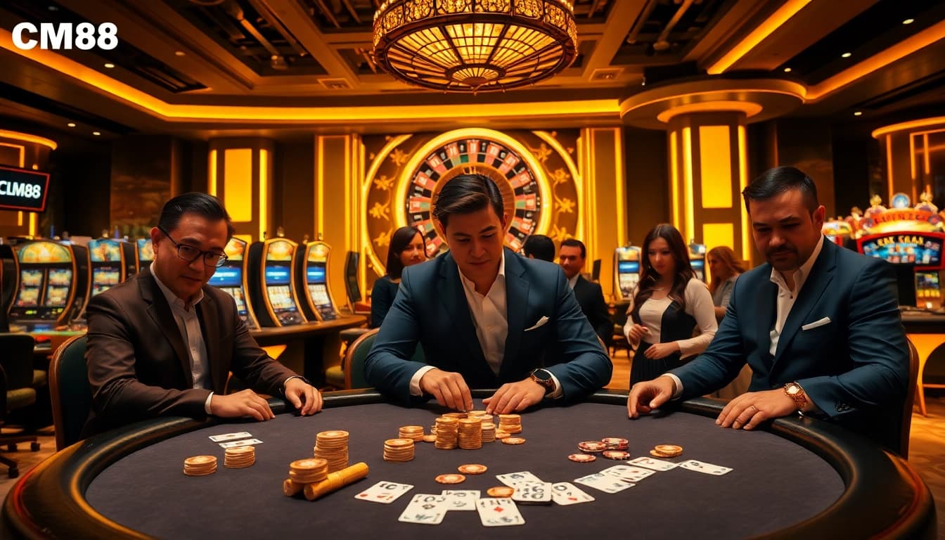 Experience the thrill of CM88 at a luxurious poker table, card games, and slot machines.