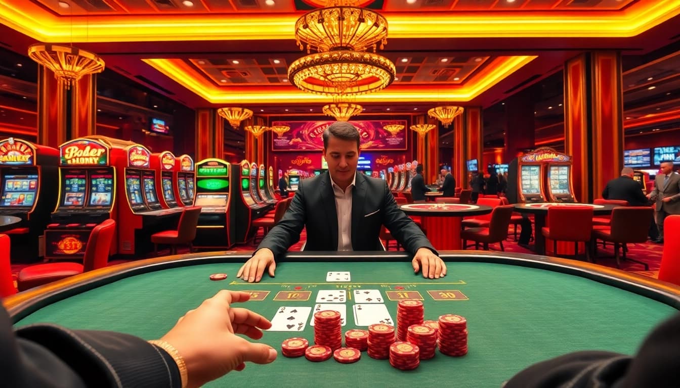Players enjoying high-stakes games at 壹發娛樂 online casino, showcasing a thrilling atmosphere.