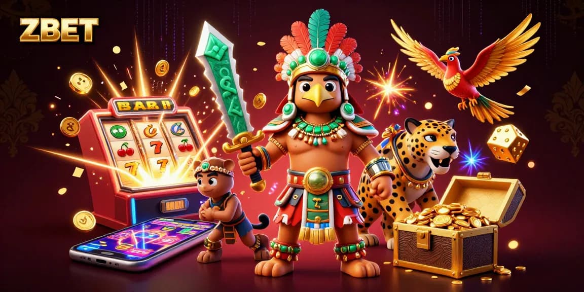 ZBET features thrilling slot excitement with jackpot explosions and vibrant casino elements.