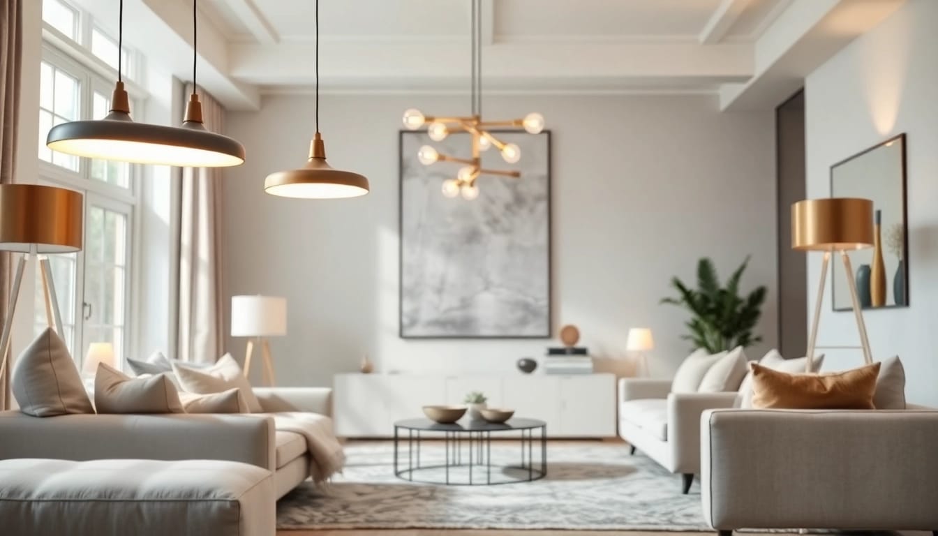 Shop ModernLighting with elegant fixtures in a stylish home setting showcasing sophistication.