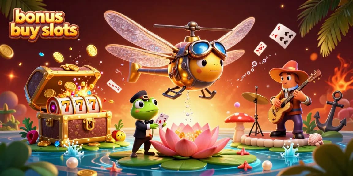 Experience thrilling bonus buy slots action with a dynamic casino scene featuring engaging characters and vibrant visuals.