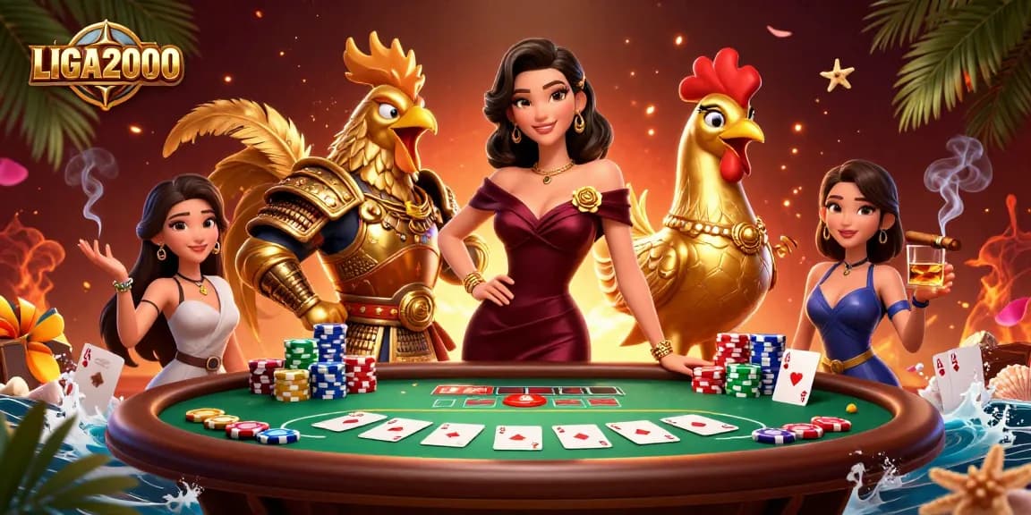 Terlibatlah dengan permainan LIGA2000 yang menyenangkan saat karakter glamor meningkatkan suasana poker yang mendebarkan.