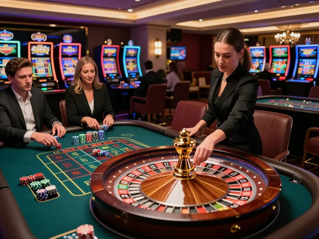 Experience the thrill of gamedoithuong88 at a vibrant roulette table with exciting gameplay.