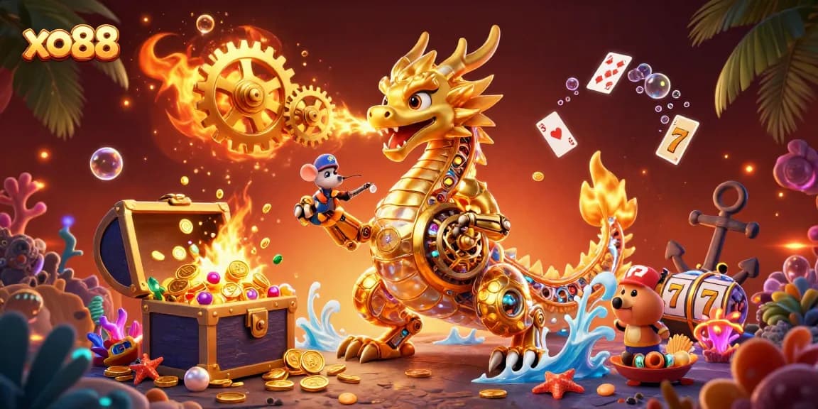 Experience thrilling wins at xo88 with a dynamic casino-inspired scene blending fantasy and excitement.