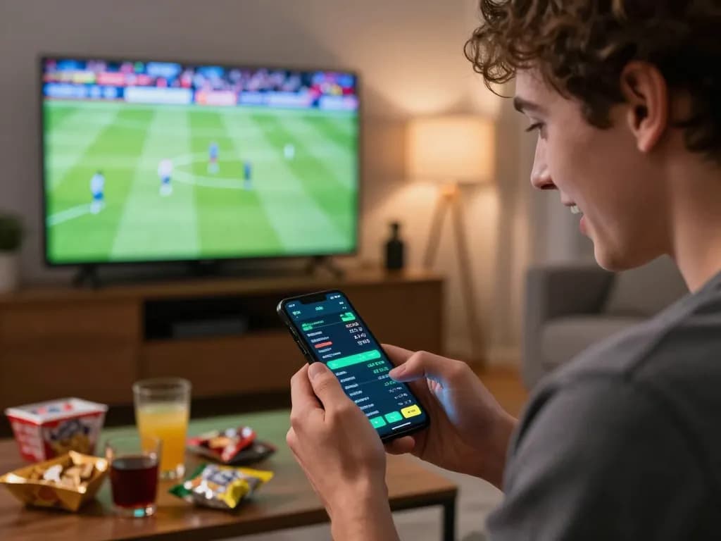 Freecuci365 user placing bets in a cozy home, showcasing engaging sports betting experience
