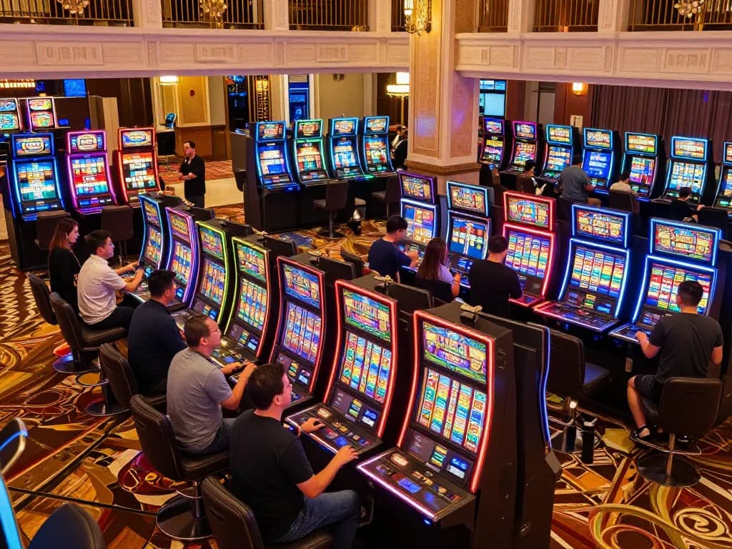 U888 players enjoy vibrant slot machines, experiencing excitement and winning moments