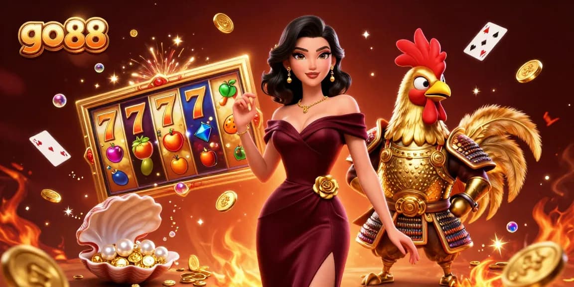 Engage with the vibrant go 88 casino scene featuring glamorous characters and dynamic slot elements.