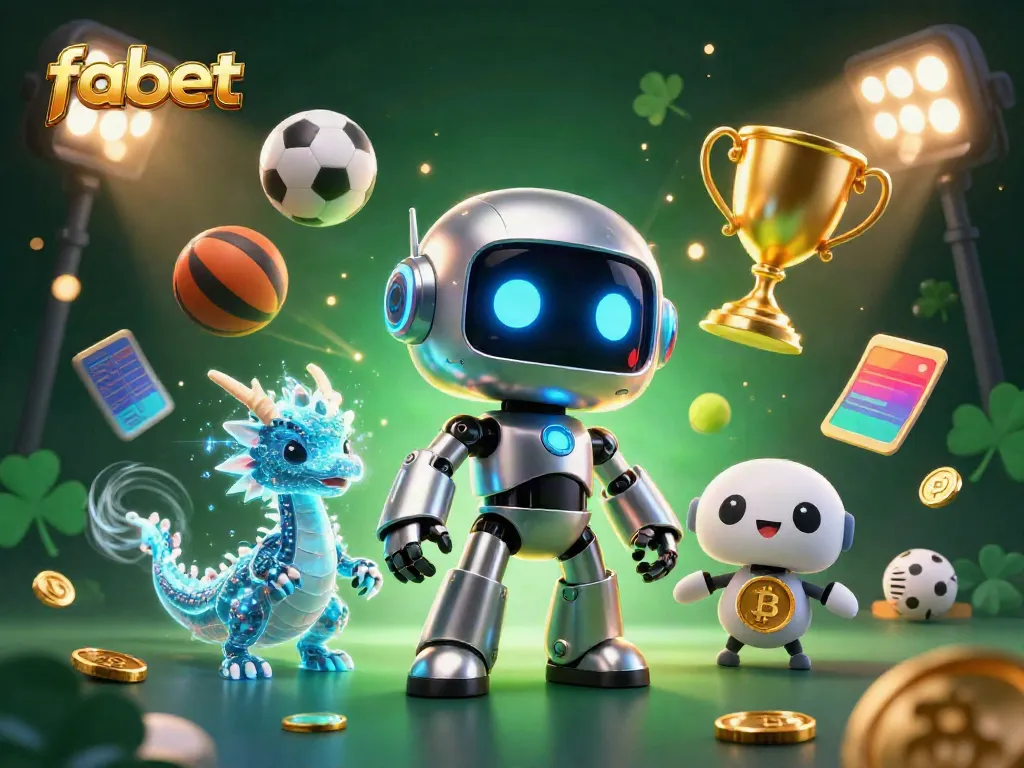 Engage in thrilling bets and strategies with fabet in an exciting 3D casino scene.