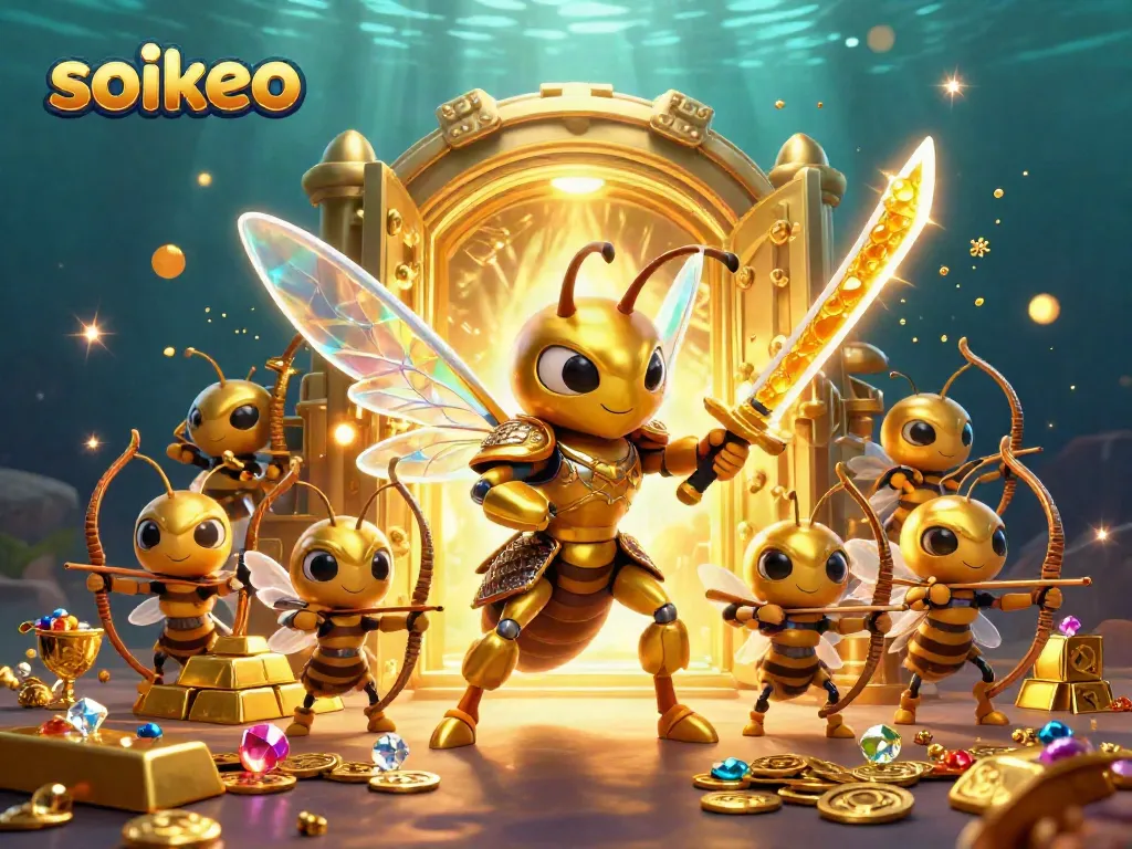 Experience thrilling wins with soikeo surrounded by treasure and vibrant casino elements.