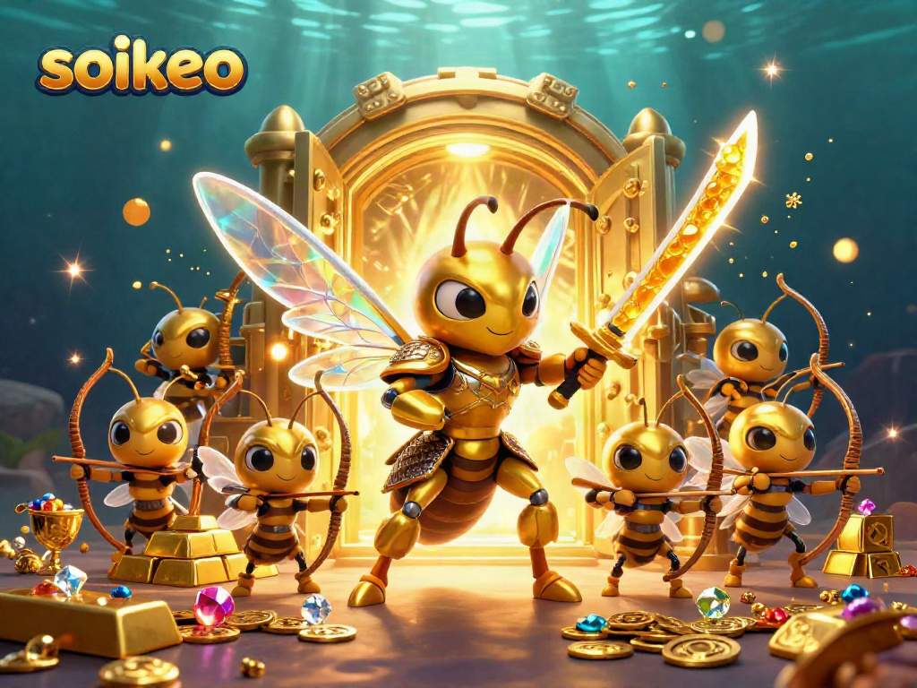 Experience thrilling wins with soikeo surrounded by treasure and vibrant casino elements.