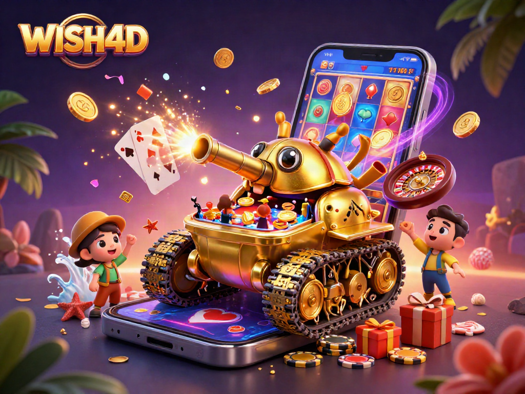Engage with the magic of WISH4D in this vibrant casino fantasy scene.