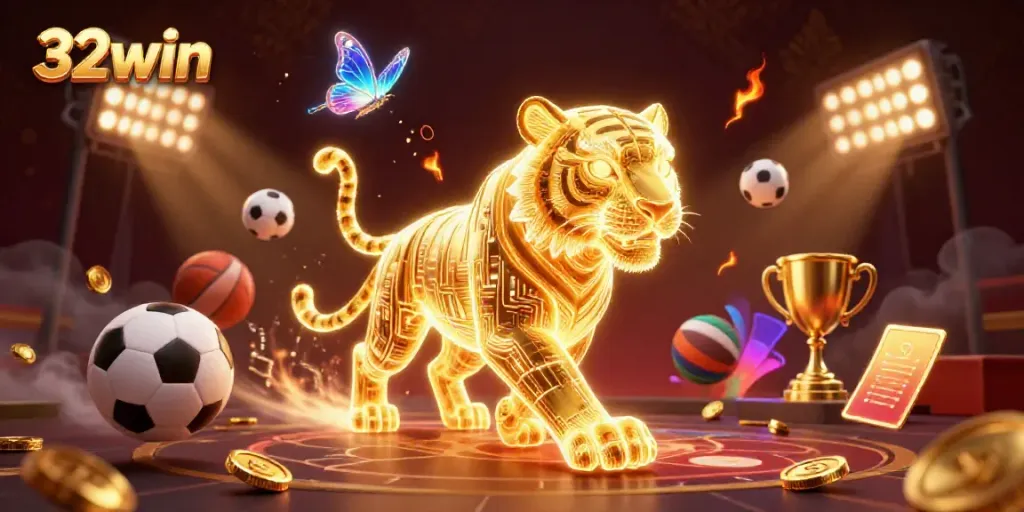 Experience thrilling wins at 32win with a vibrant digital casino landscape filled with energy and excitement.