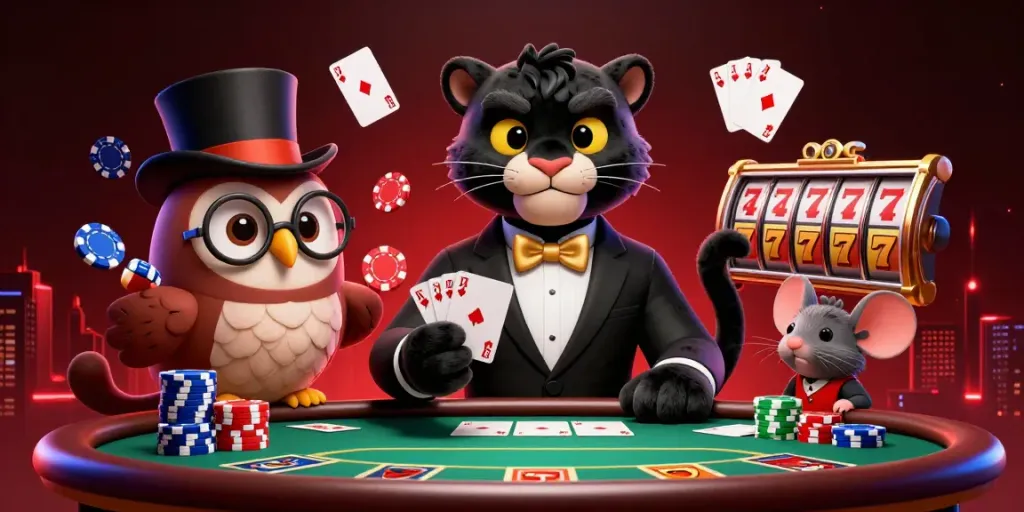 Experience the thrill of australian real money casino games with dynamic characters and vibrant casino elements.