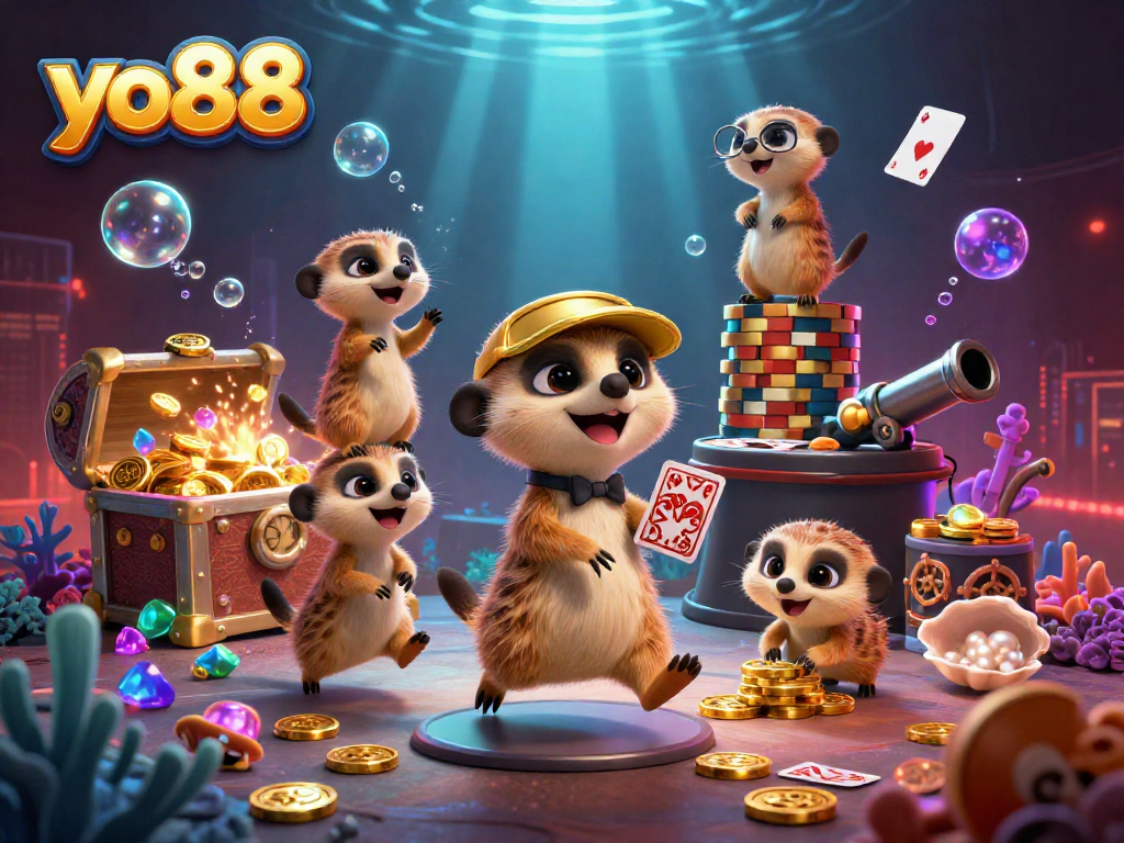 Join the lively meerkats at yo88 casino, brimming with chips and underwater treasures.