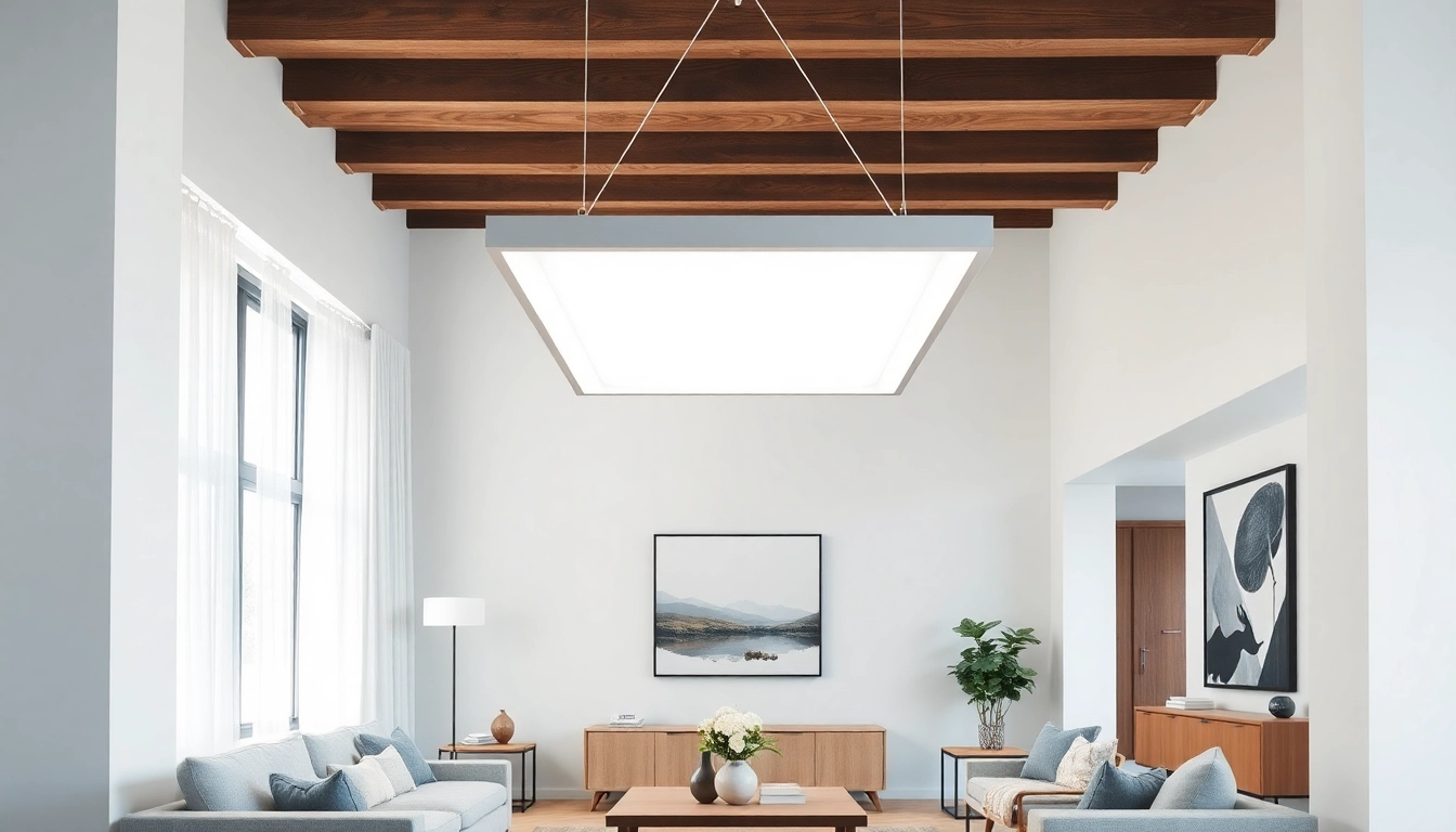 Illuminate your space with a modern square light fixture, enhancing warmth and sophistication.