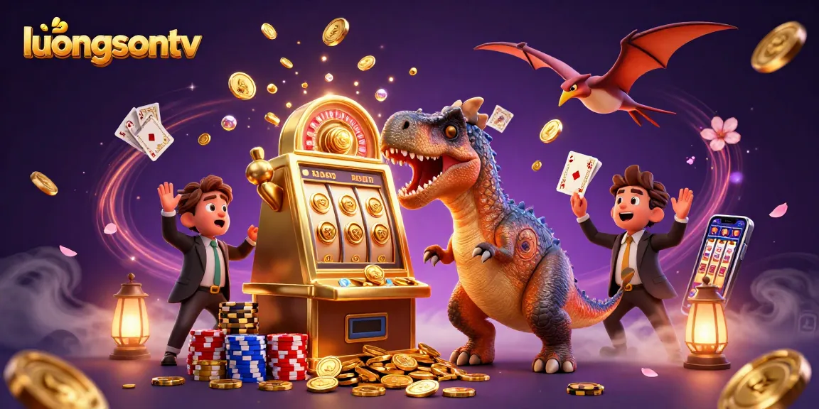 Experience the thrill of gambling with luongsontv as a pachycephalosaurus hits a jackpot slot machine.