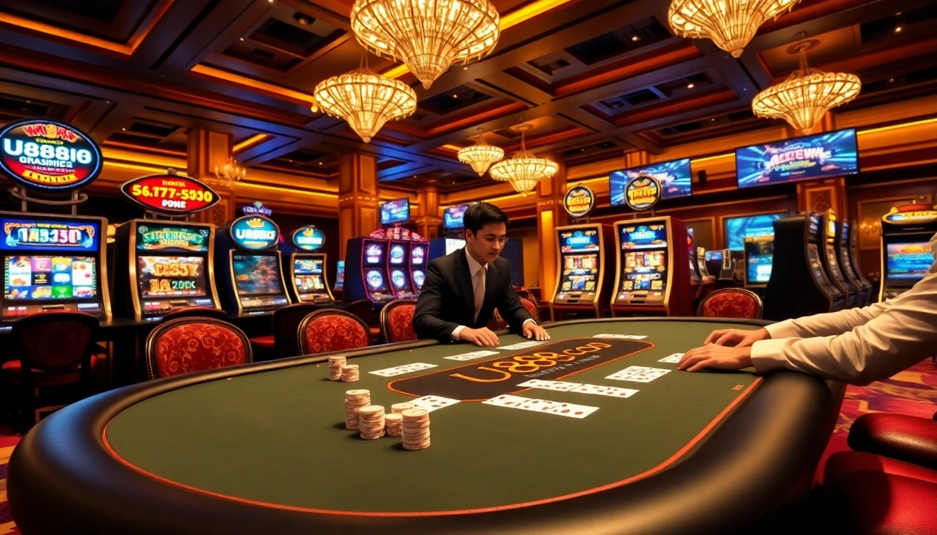 Experience the thrill of online gaming at u888.com with vibrant poker games and slot machines.