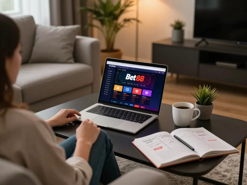 Experience gaming with Link Bet88 from the comfort of home using a modern setup.