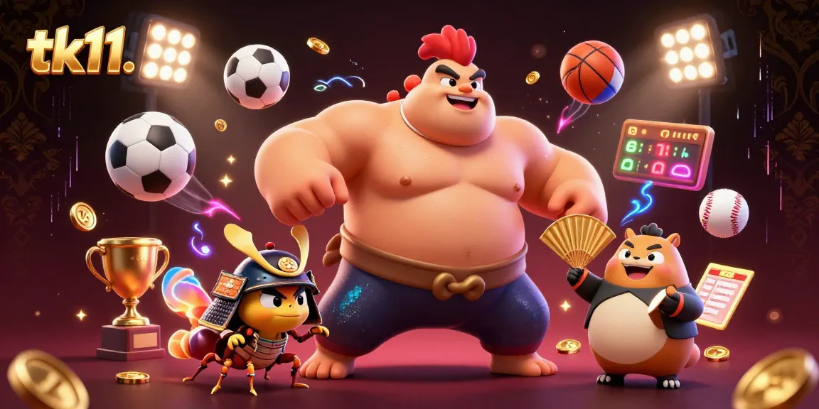 tk11 features a powerful rooster sumo wrestler and samurai cricket in a dynamic casino scene.
