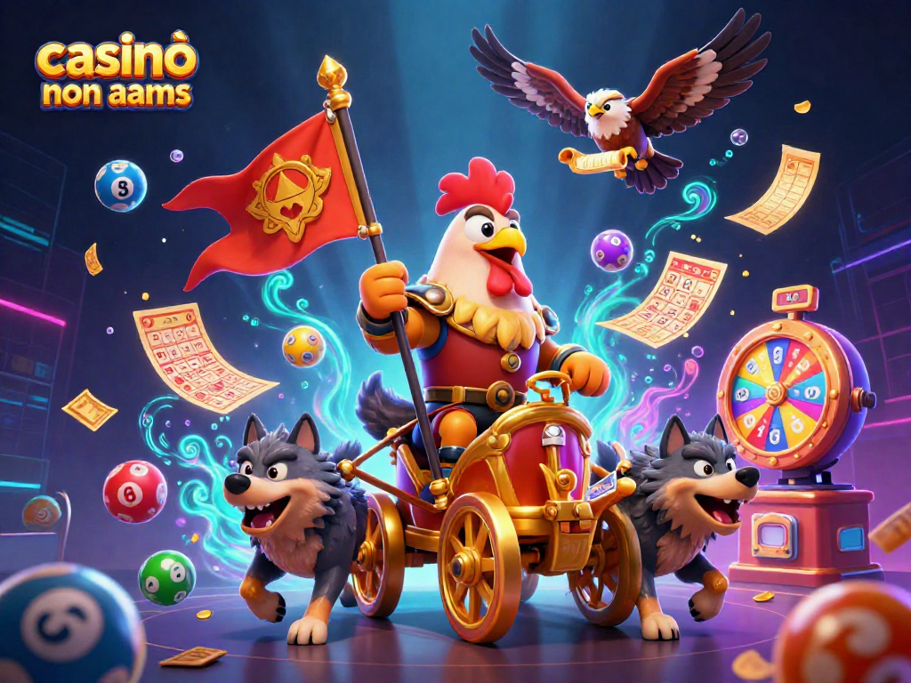 Vinci con casinò online non aams: illustrazione vivace di giochi e premi emozionanti.