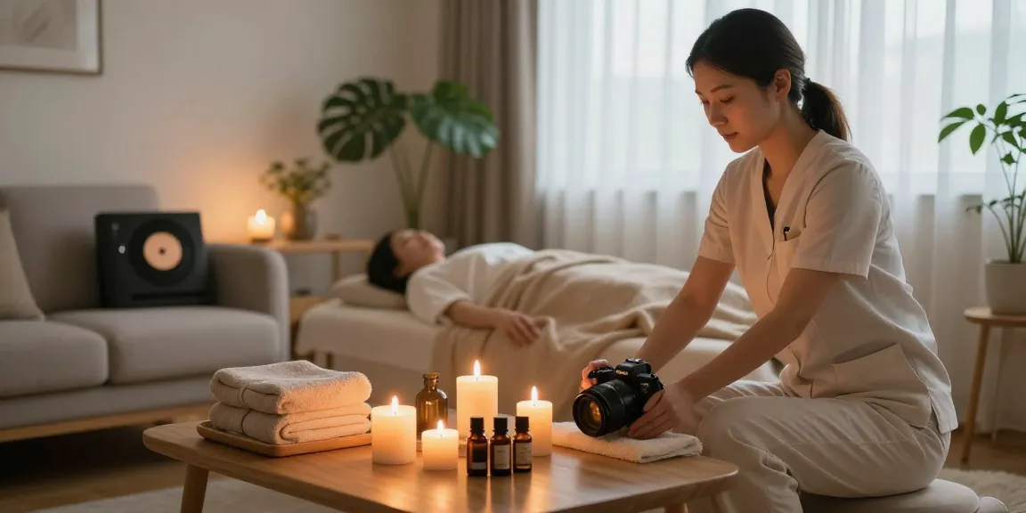 Experience luxurious 광명출장마사지 in a tranquil home spa setting.