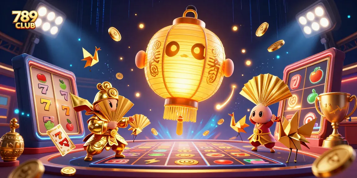 Play exciting slots at 789CLUB with dynamic golden symbols and vibrant gaming atmosphere.