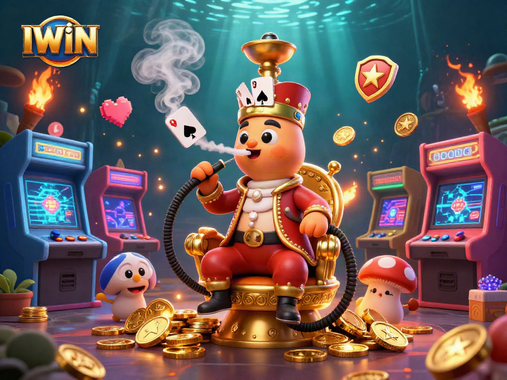 Experience the thrill of IWIN casino games with a vibrant 3D scene packed with excitement and adventure.