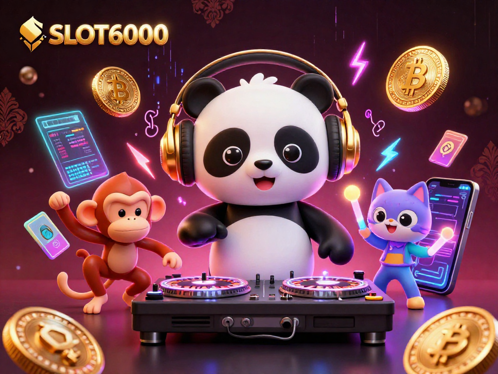 SLOT6000 brings excitement to players with vibrant 3D characters, spinning roulette wheels, and cryptocurrency elements.