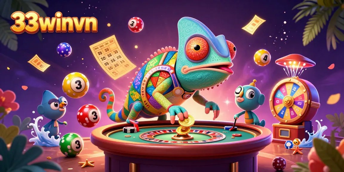 Experience thrilling moments with the colorful 33winvn lottery game elements and vibrant casino action.