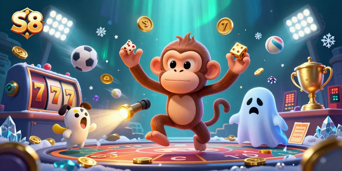 S8 captivates players with a thrilling slot experience in this vibrant casino illustration.